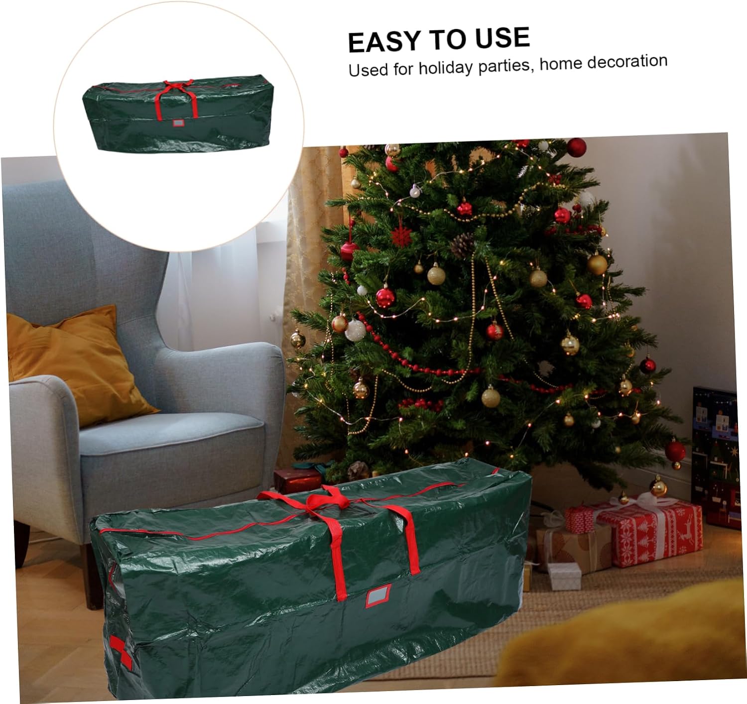 Unomor 1pc Heavy Duty Christmas Tree Storage Bag and Pouch for Organizing Holiday Decorations Fits up to -saving Design for Outdoor Use