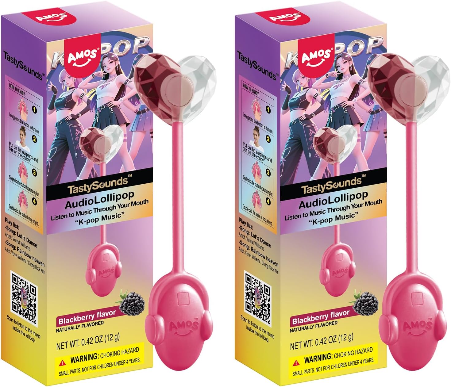AMOS Audio Music Lollipop Candy Suckers - Lollipop Sugar Free๏ผNovelty Easter Treats Candy Gift Singing Lollipop Cola Flavor