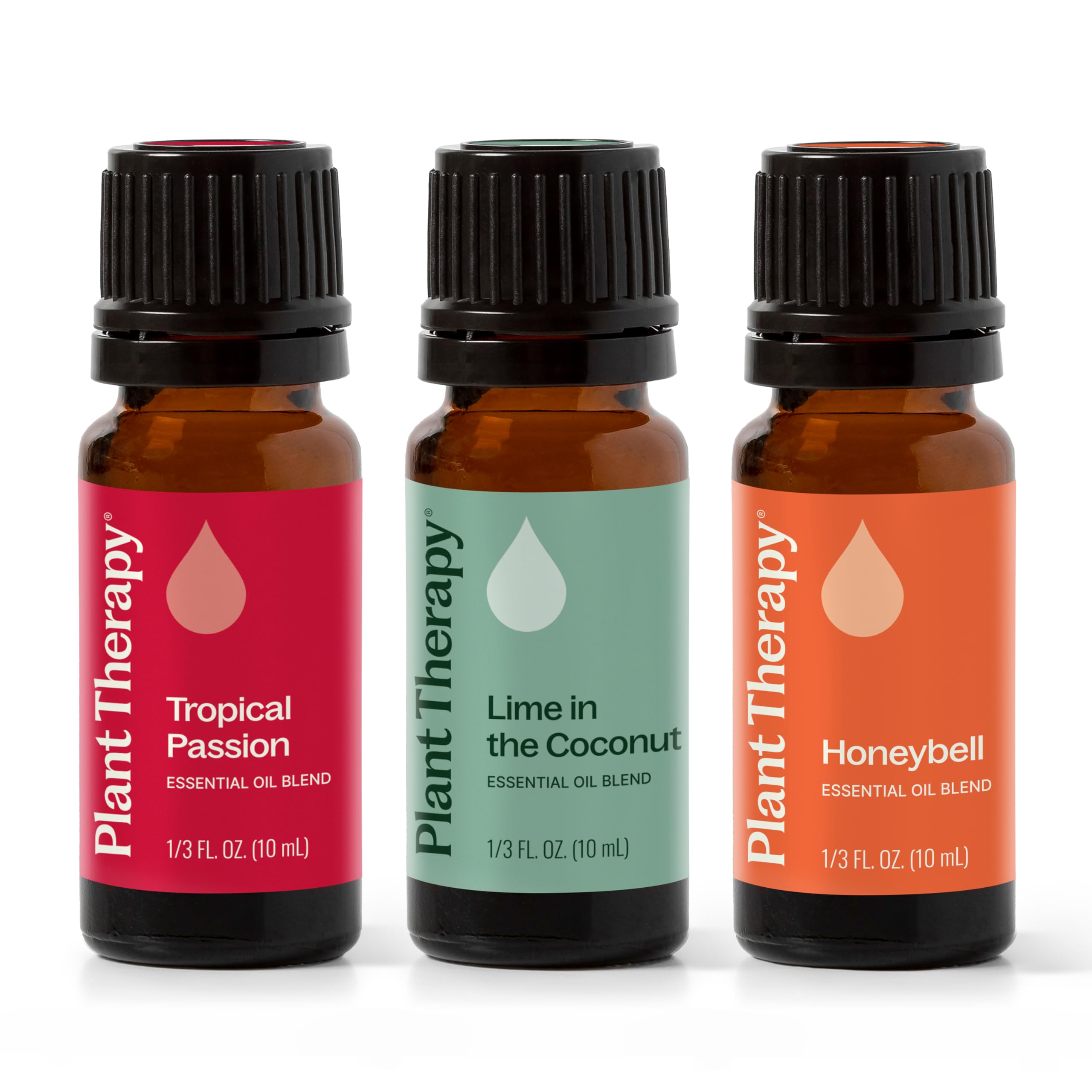 Plant Therapy Tropical Scents Home Set of 3 Essential Oil Blends Including Natural Scents to Scent Your Home with Honeybell, Lime in The Coconut &