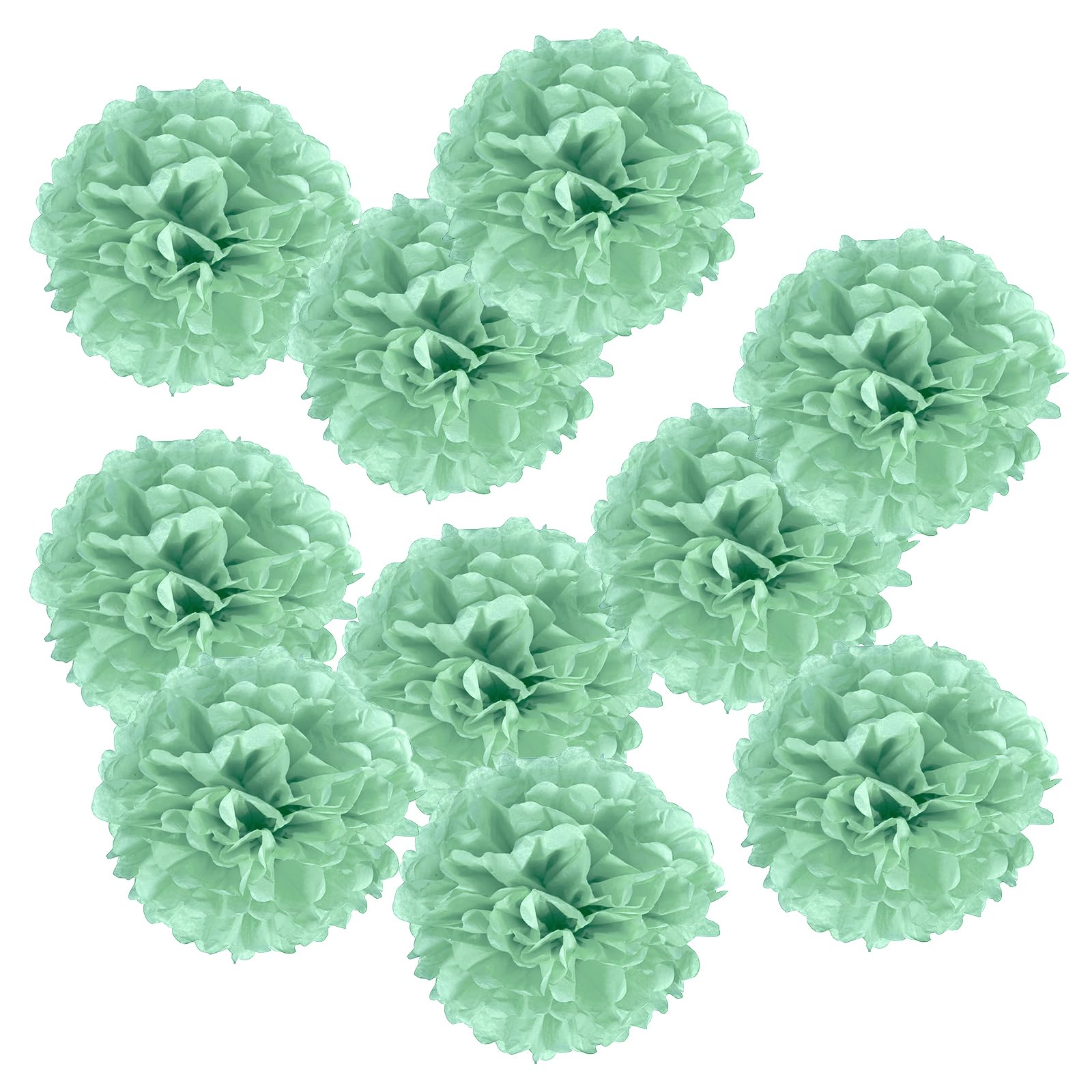 Pompons en tissu fleurs PATIKIL 8" de 10 pièces menthe pour décoration