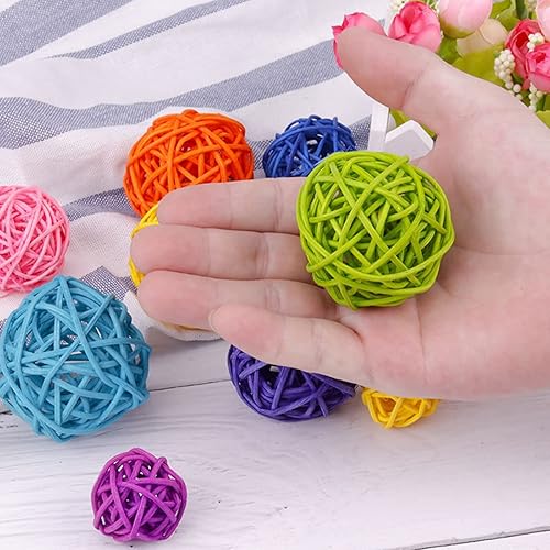 Miniatura 2 de Ochine 12 bolas decorativas de ratán de mimbre, bolas decorativas de ratán, orbes de ramitas, esferas, rellenos, jarrones, decoración del hogar,