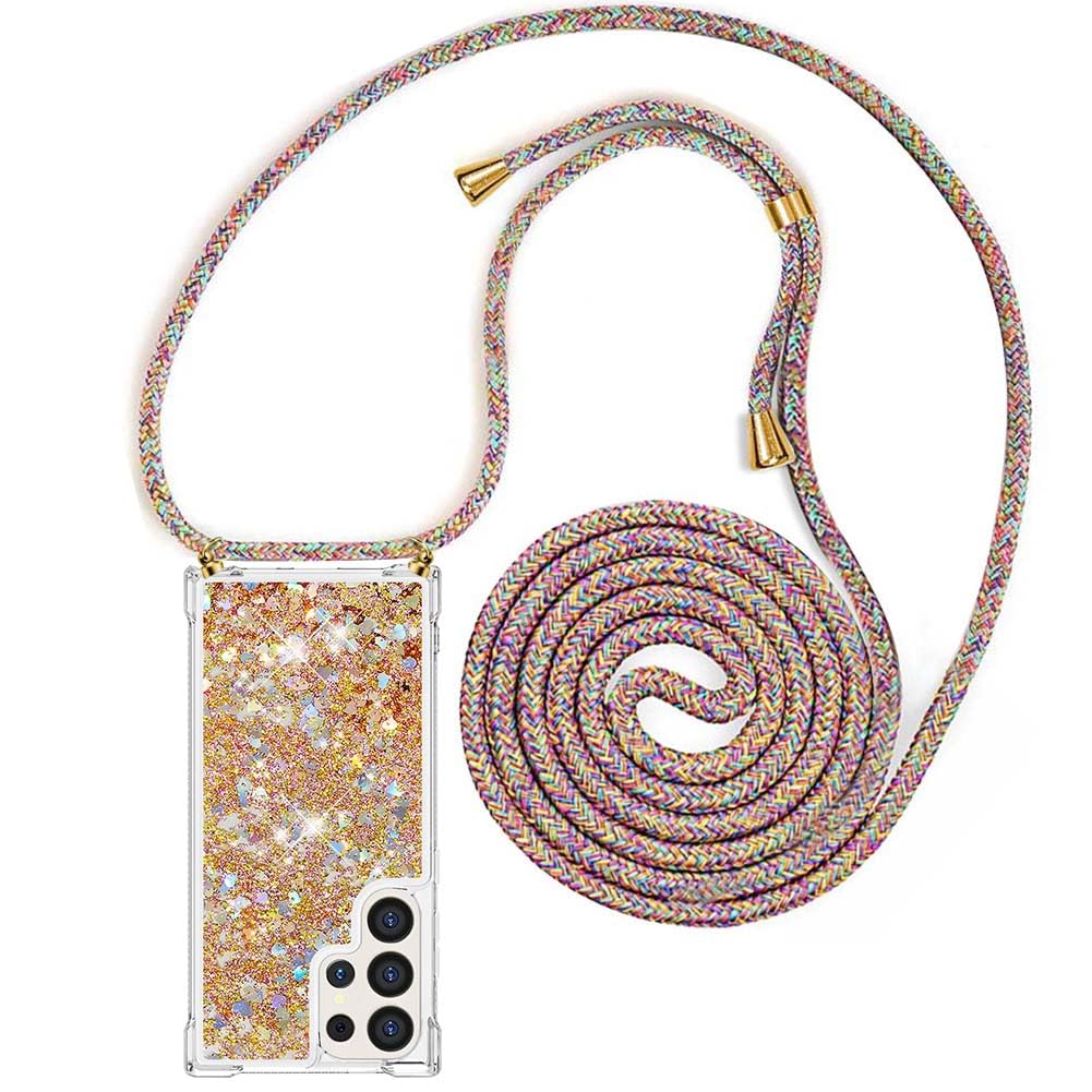 Qokey Custodia Per Samsung Galaxy S24 Ultra: Cover Trasparente Con Glitter E Stelle, Bordo Ondulato Antiscivolo, Protezione Antiurto Per Donna, TPU Morbido - 3