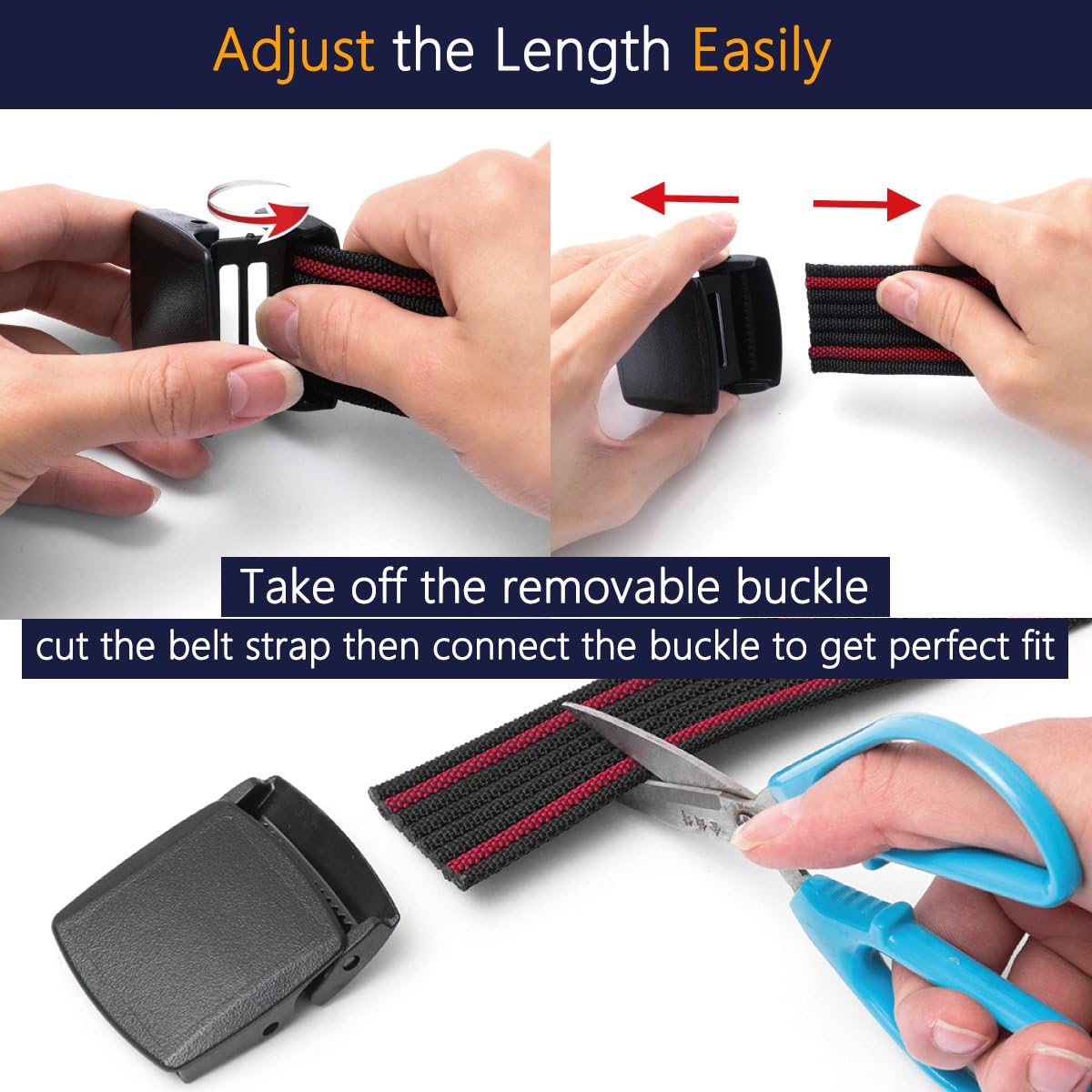 LionVII Nylon Belts Men, Breathable Web Belt with YKK Plastic Buckle Durable for Working, Trim to Fit 28-49" Waist - Image 6