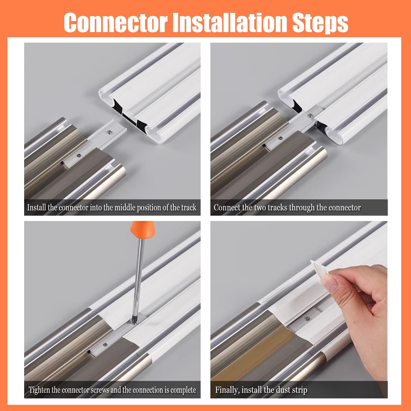 Rail à Rideaux Double, Coulissement Silencieux Résistant Aluminium Fixation au Plafond Rail à Rideaux pour Rideaux, cloisons de séparation, Installation Facile(Wit,3.5m(11.5ft))