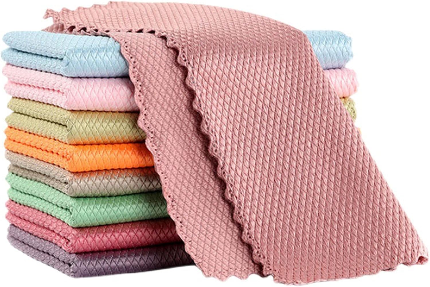 Microfiber Cleaning Cloth, 20 Pack Absorbent Streak Free Reusable Ultra Soft Tea Towels for Kitchen,Washable Quick Drying Dish Towels for House,Home,Dishes,Kitchen,Car,Window Cleaning