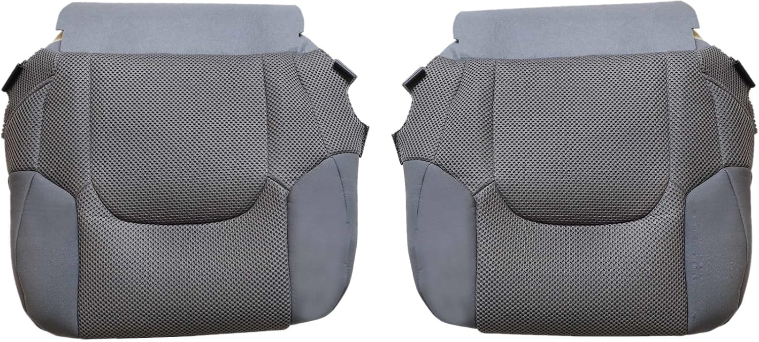 NLQR Front Driver and Passenger Side Bottom Replacement Seat Covers Cloth Gray Compatible with Nissan Frontier SV Crew Cab 2015 2016 2017 2018 2019 2020