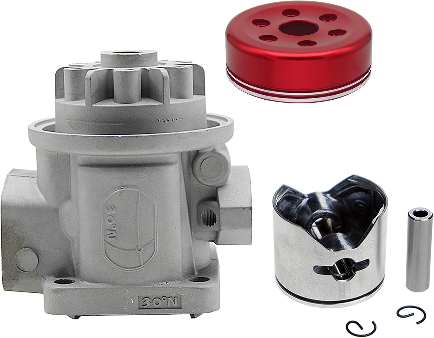 FLMLF Cylinder Head and Water Cooled Cover with Piston Kit for Zenoah CY RCMK RC Marine Engine G290PUM (Red)