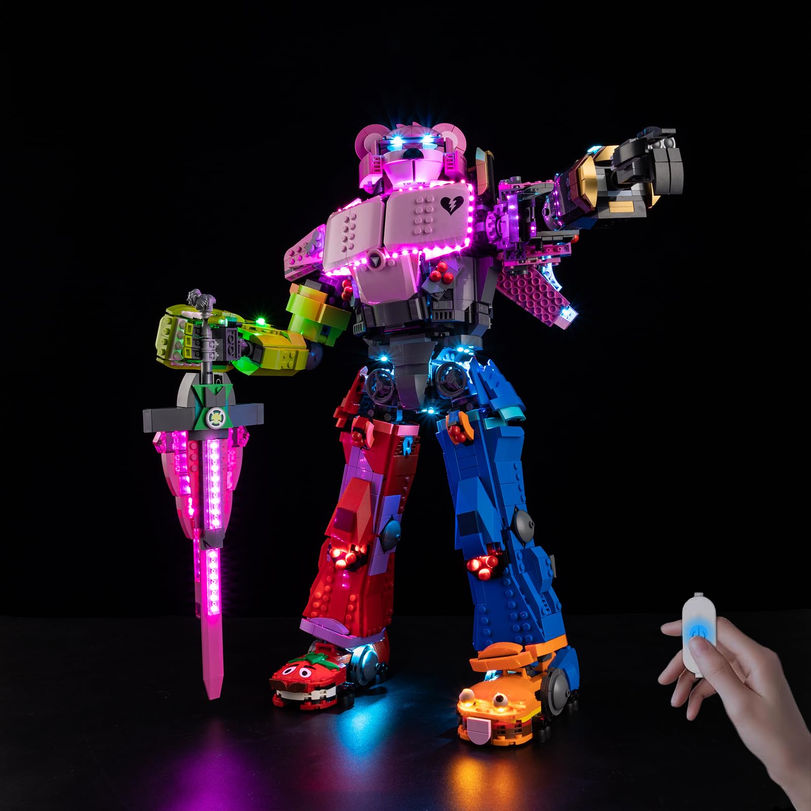 Nitemode LED Light Kit Compatible with Lego 77078, Upgraded Fortnite Mecha Team Leader Models Set Lighting Accessories,No Model(Brightness Adjustable)