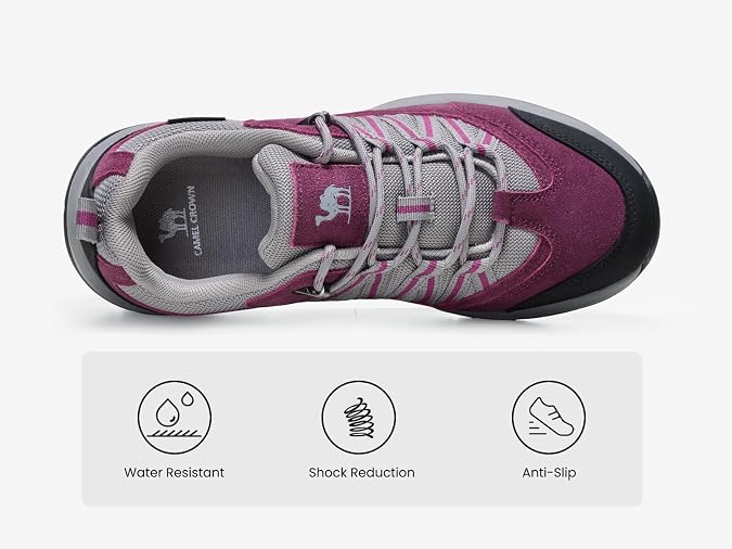 CAMEL CROWN Women's Hiking Shoes Lightweight Non-Slip Breathable Outdoor Trail Trekking Sneaker Walking Low Height