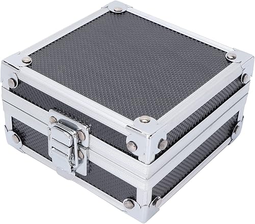 Caja pequeña para kit de tatuaje, mini caja de herramientas portátil para máquina de tatuaje, 4.3 x 4.3 x 2.6 WLock Key Aluminio Maquillaje Travel