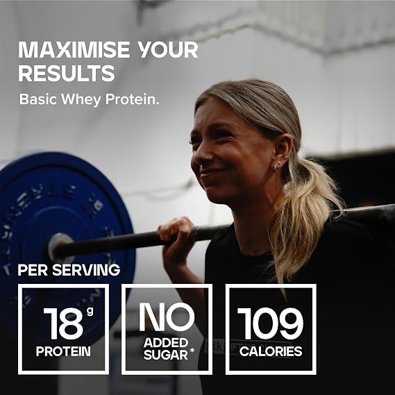 Bulk Basic Whey Protein Powder | Vanilla | 2.5 kg | 82 Servings | Up to 18g Protein per Serving | Low Sugar | Fast Absorbing Formula | Gym Supplement Supports Muscle Growth & Recovery