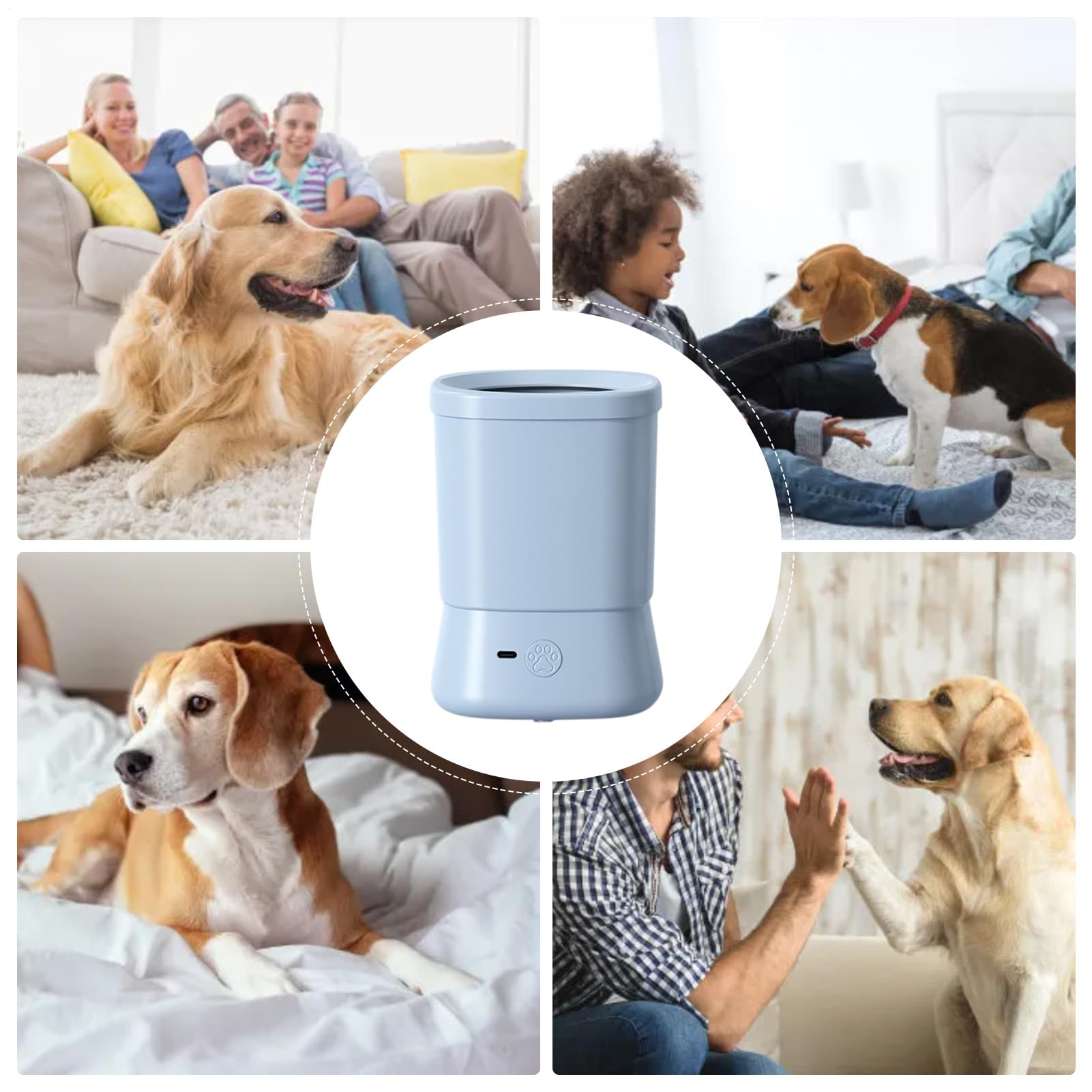 Nettoyeur De Pattes pour Chien Godet De Lavage pour Pieds d'animal | 2 Vitesses Anti-Éclaboussures pour Nettoyage et Toilettage à Domicile en Camping Randonnée Promenades Quotidiennes et