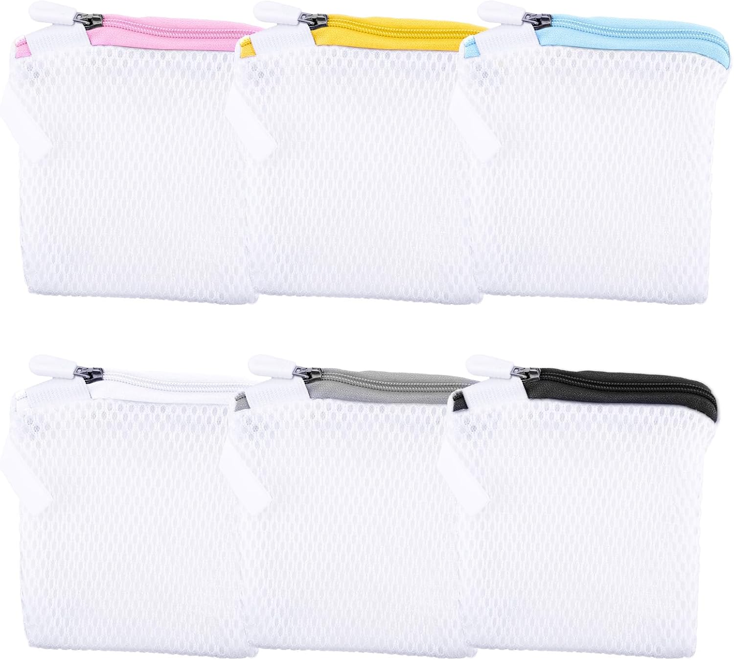6 Pcs Small Mesh Laundry Bag, Laundry Bags Zipper Wash Bags, Foldable Washing Machine Soap Pouch, Mini Laundries Pouch for Underwear Panties Small Accessories