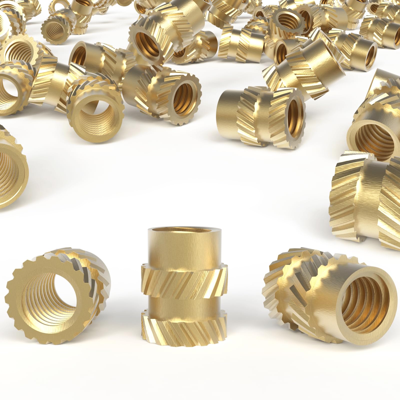 ORTAVA Gewindeeinsatz M8, 20 Stück Messing Einschmelzgewinde M8x12x10 mm, Einpressmuttern, Threaded inserts für 3D Druckteile, Kunststoffteiledurch Wärme, DIY Projekte