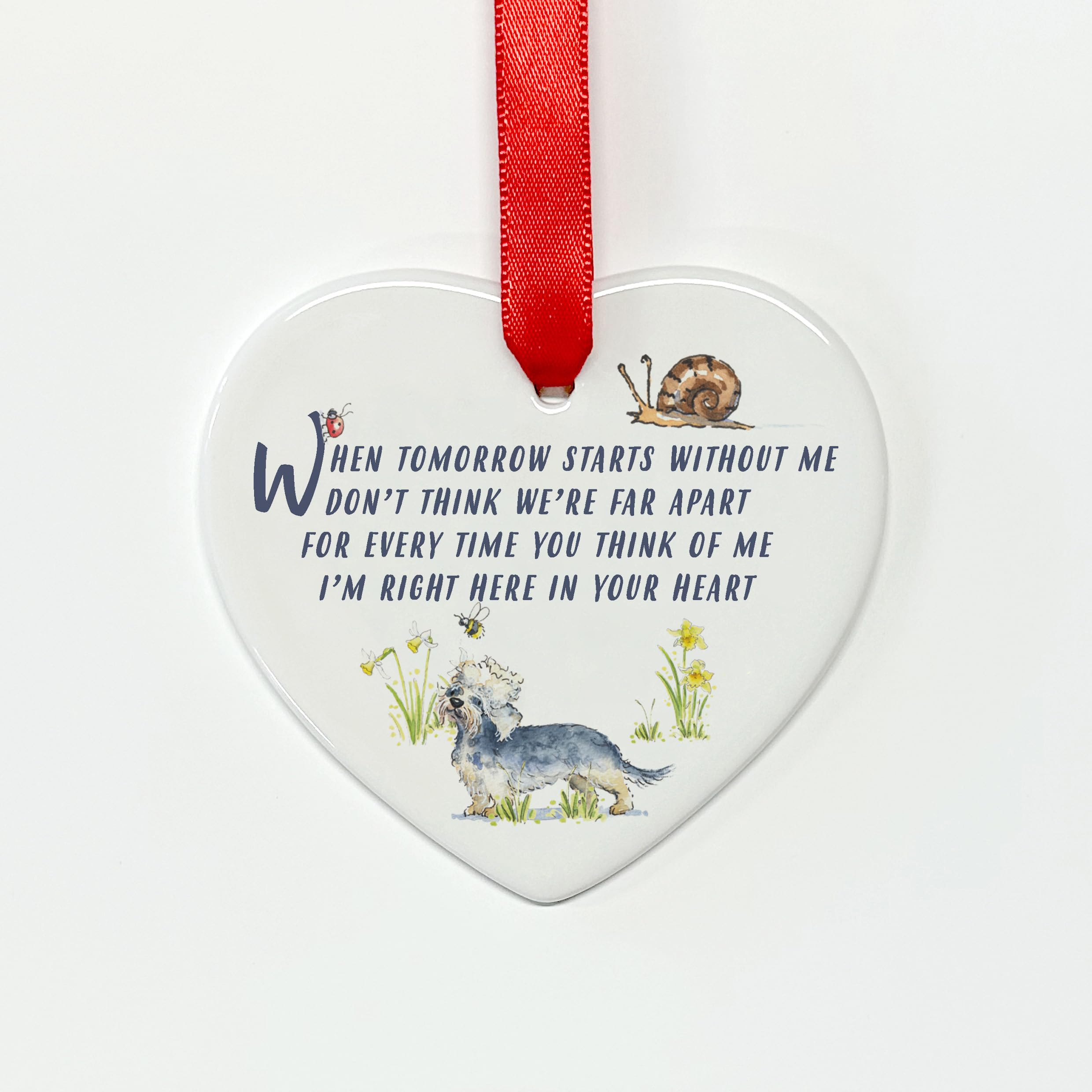 Image Industry Dandie Dinmont Terrier Memorial Ceramic Heart Keepsake Gift