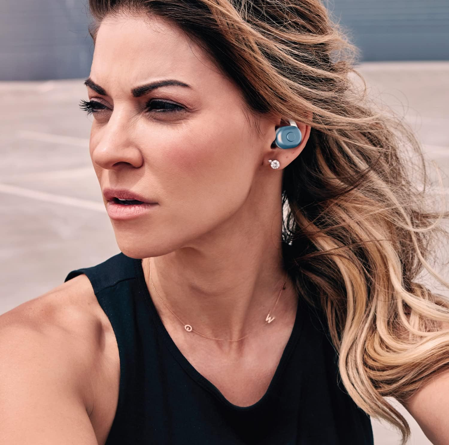iWorld Elevate True Wireless Earbuds with Charging Case, Bluetooth in-Ear Headphones with Built-in Microphone and Touch Control, Universally Compatible Headset for Android, iPhone and PC (Blue)