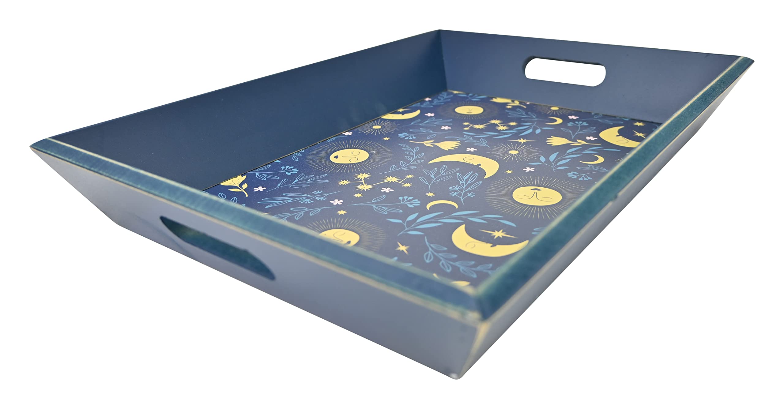 Boston Warehouse Plateau de Service Soleil et Lune céleste, 45,7 cm, Bleu