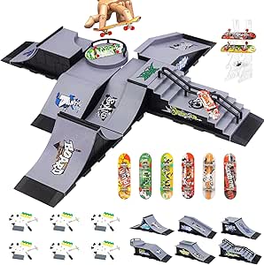 Set Jouets Finger Skateboard - Planche, Vêtements, Genouillères Miniatures - Pour Enfants Et Ados