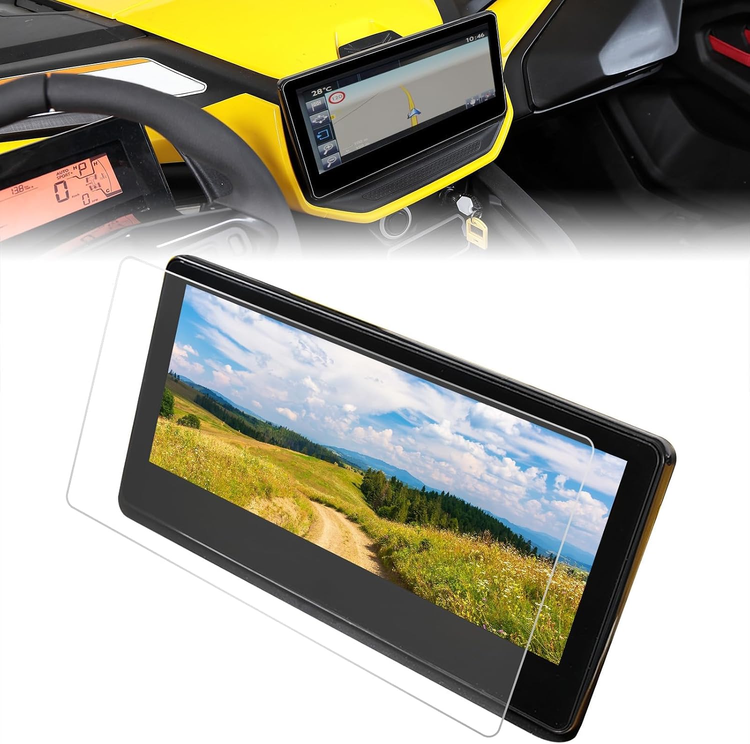 KEMIMOTO 10.25'' Screen Protector Compatible with Can-Am Maverick R/Ski-Doo