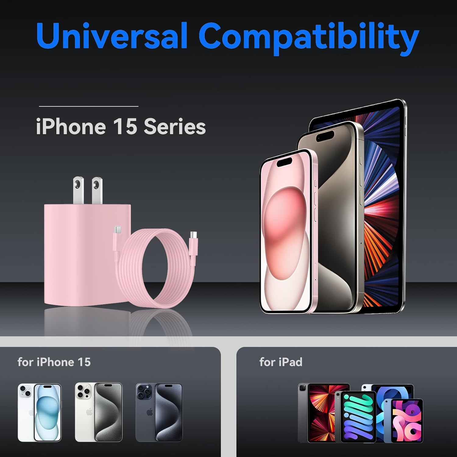 iPhone 17 16 15 Charger Fast Charging, 10 FT iPhone 17 Pro Max Charging Cable(65W/3A) Long USB C 10FT Cord with 20W PD Fast iPhone 17 Pro Max Charger Block for iPhone 17/17 Pro Max/17 Air/16/15 Series