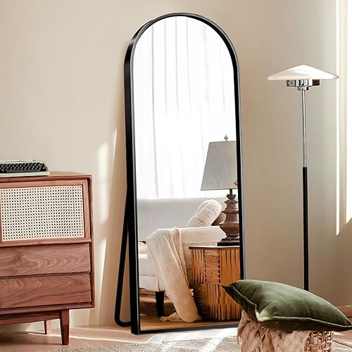 Miniatura 9 de soges Espejo de cuerpo completo con imágenes de alta definición, espejo de tocador arqueado para dormitorio y sala de estar, vidrio inastillable,