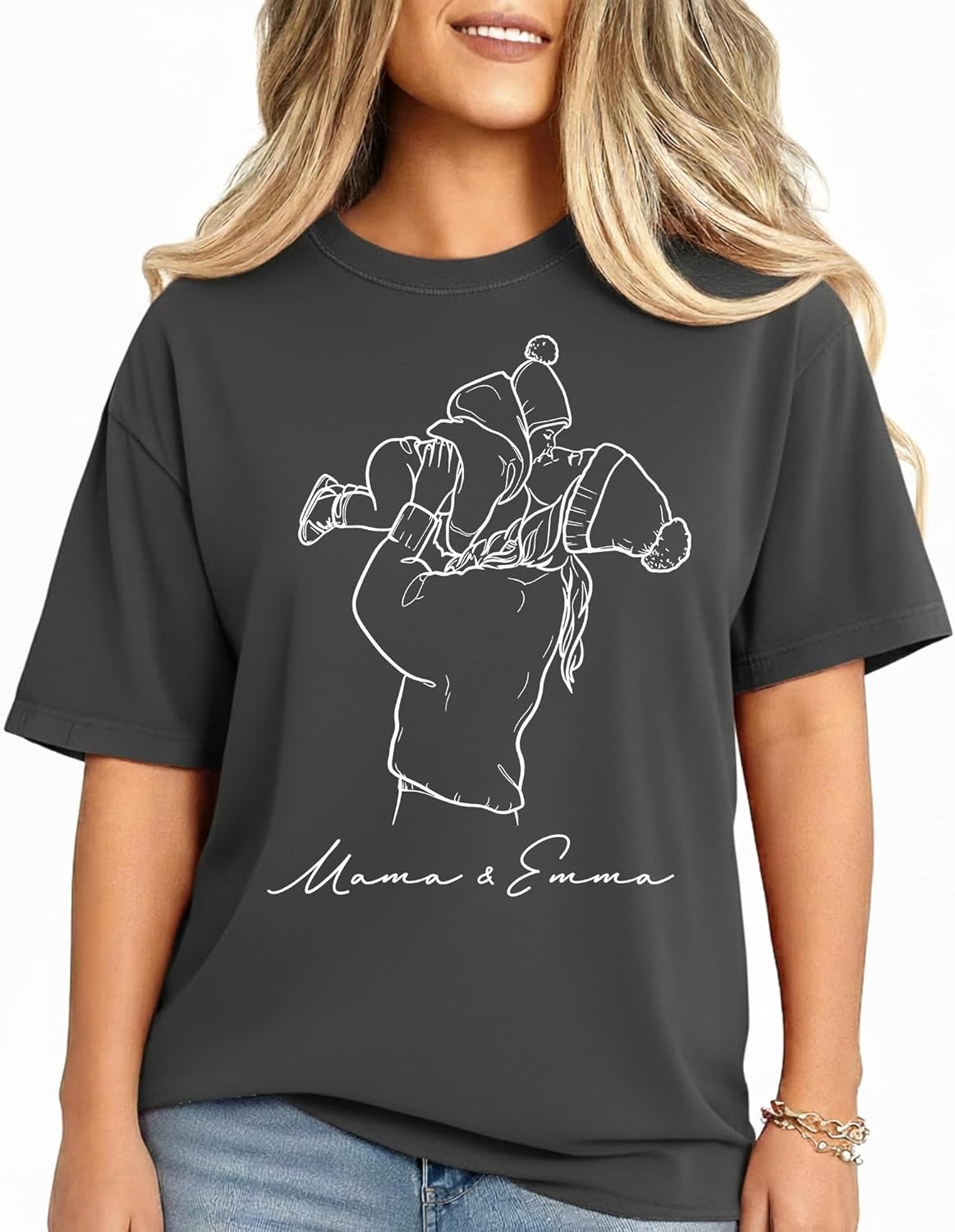 Personalized Line Drawing Portrait from Photo, Custom Minimalist Outline Art Shirt, Unique Memory Apparel for Parents Loved Ones - Image 6