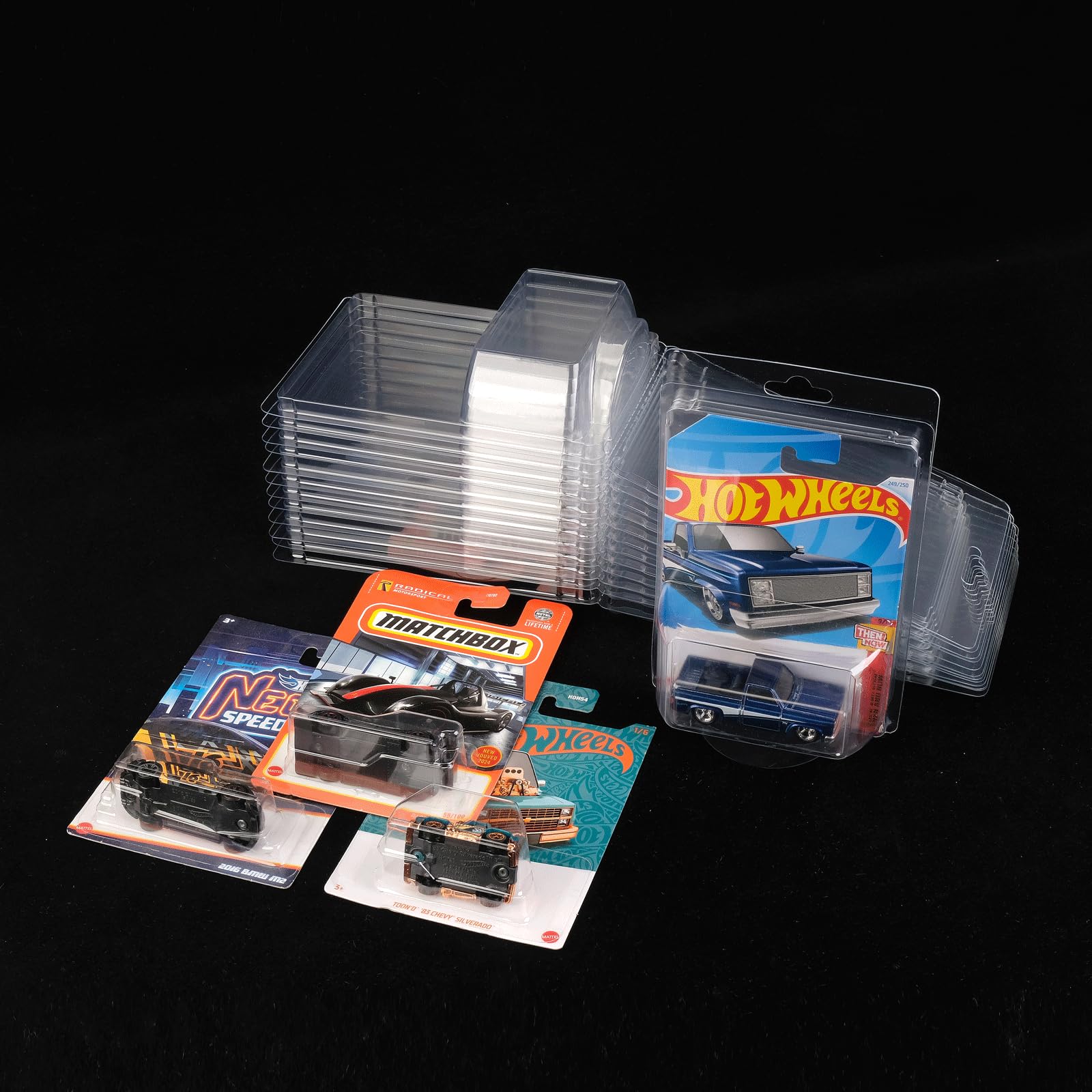 12 Pcs Hot Wheels Model Car Clamshell Cases - Plastic Display Protective Case - Clear Die Cast Car Blister Pack Covers