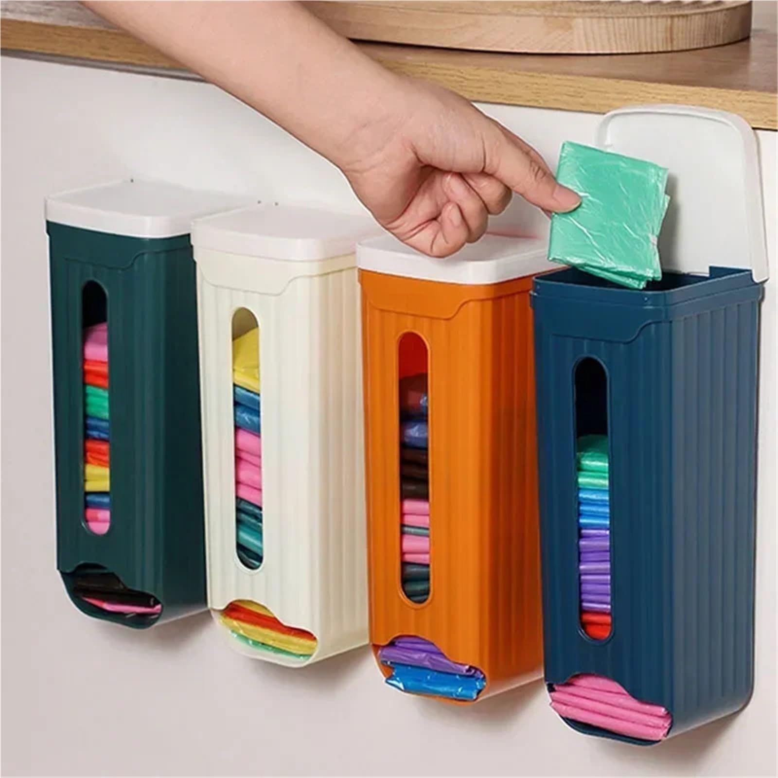 Organizador De Bolsas De Basura Caja de bolsas de basura for el hogar, organizador de cocina, baño, estante de almacenamiento for colgar en la pared, dispensador de bolsas, caja de almacenamiento, 2 u