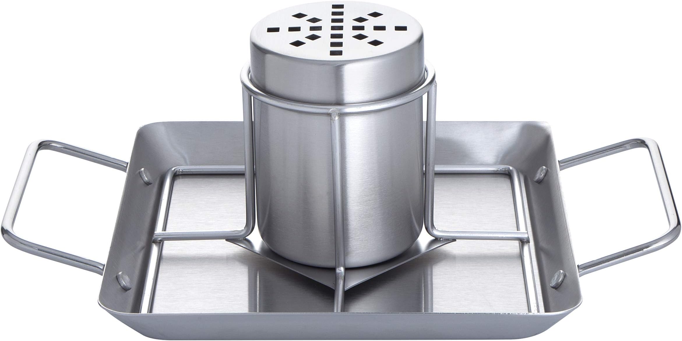 Allgrill® stainless steel chicken holder with plate, approximately 28 cm x 19 cm x 11 cm, BBQ chicken roaster, poultry stand, chicken griller