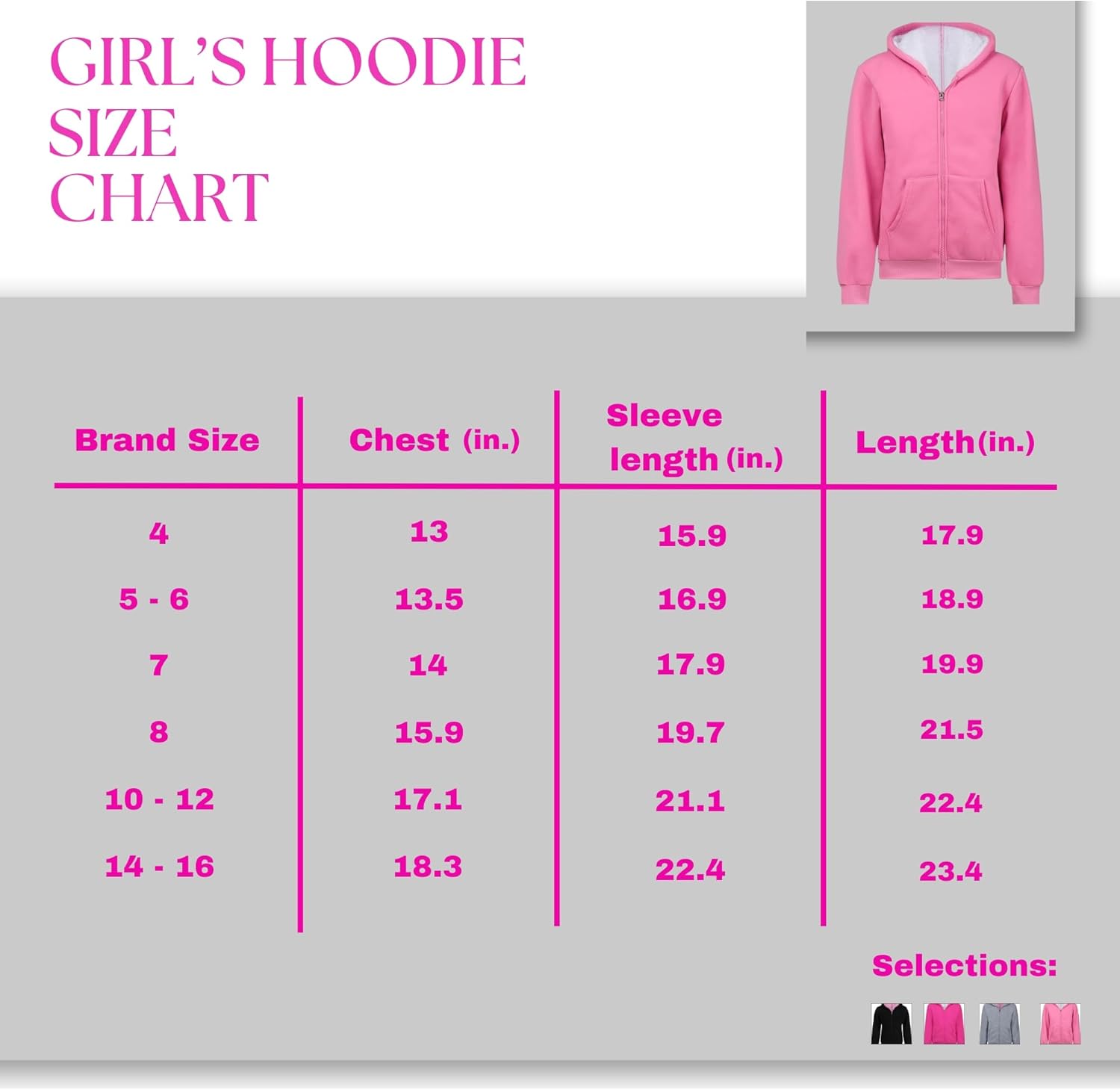 Victory League Girls Hoodie, Kids Hoodies 5-16, Sweatshirt, Zip Up Hoodie - Image 5