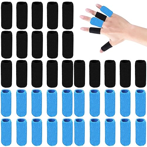 Miniatura 9 de ELANE Juego de 40 fundas elásticas para el pulgar para soporte de dedo, nudillos, para juegos, deportes, baloncesto, negro, verde, celeste, rosa