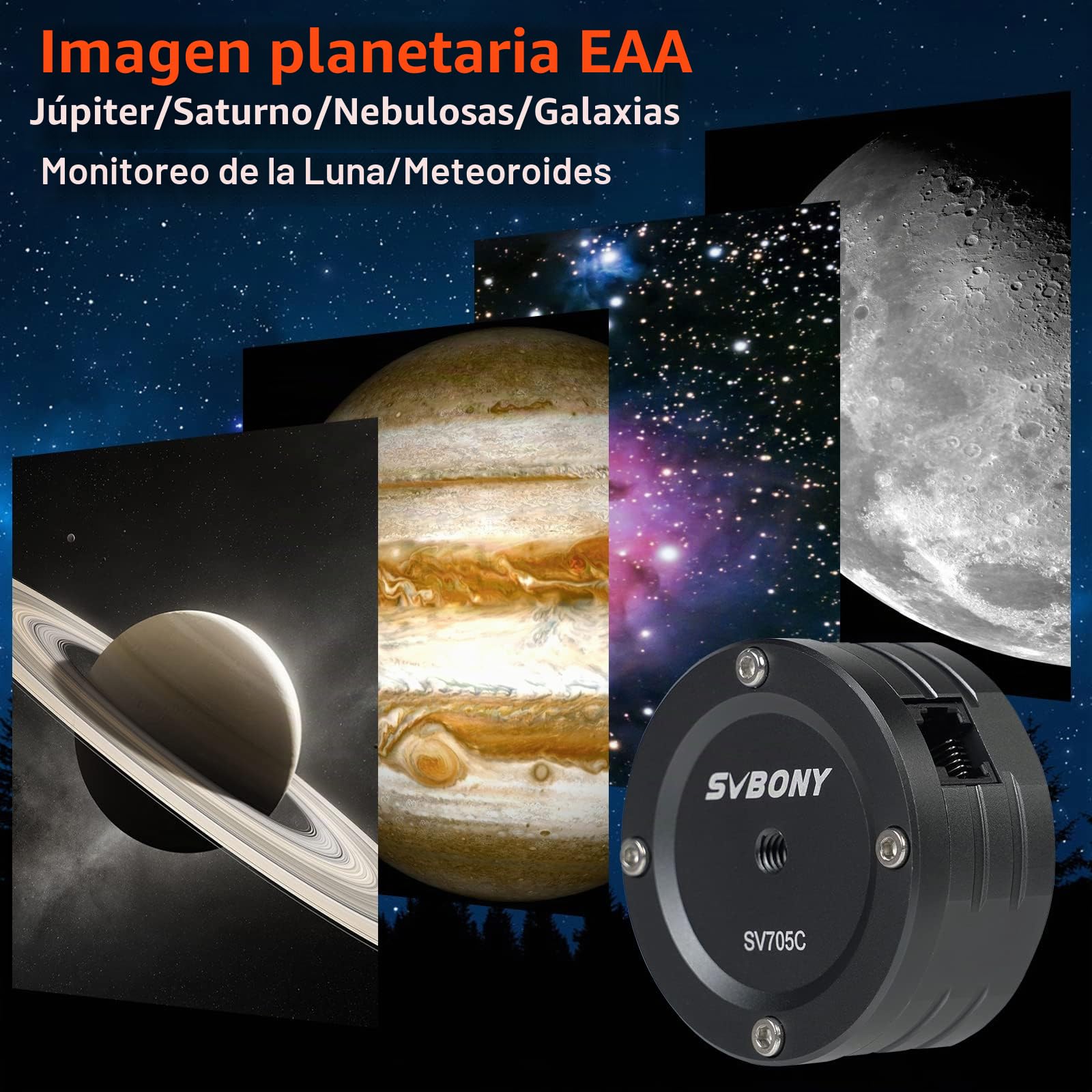 Svbony SV705C Oculares para Telescopios, Cámaras para Planetaria Color, USB3.0 ST4 Puerto de Guía Grande, Cámara de Fotografía de Cielo Profundo de Nivel Básico Planetario para Imágenes EAA