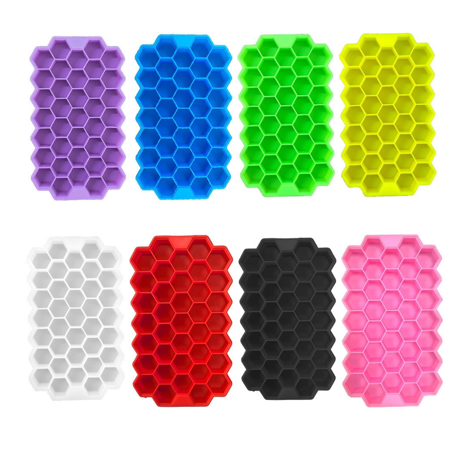 Vassoio per cubetti di Ghiaccio Vassoio a Nido d'Ape Riutilizzabile Stampo in Silicone Fabbricatore di Ghiaccio con Coperchio Rimovibile per Un Facile Rilascio (Color : with cover-06)