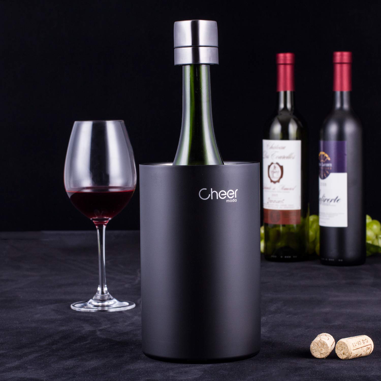 CHEER 7717-W401-029 Bouchon de champagne en acier inoxydable refermable anti-fuite pour prosecco étincelant – Meilleur accessoire pour la maison et les fêtes
