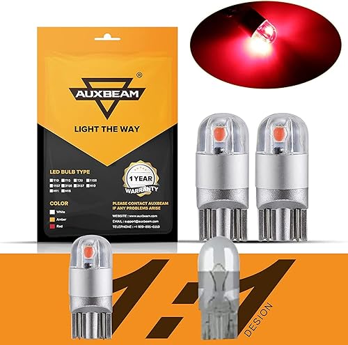 Miniatura 15 de Auxbeam 194 bombillas LED, 168 bombillas T10 W5W 6000K blanco, 3030 chips T10 2825 bombilla de repuesto para luces de matrícula, luz de mapa