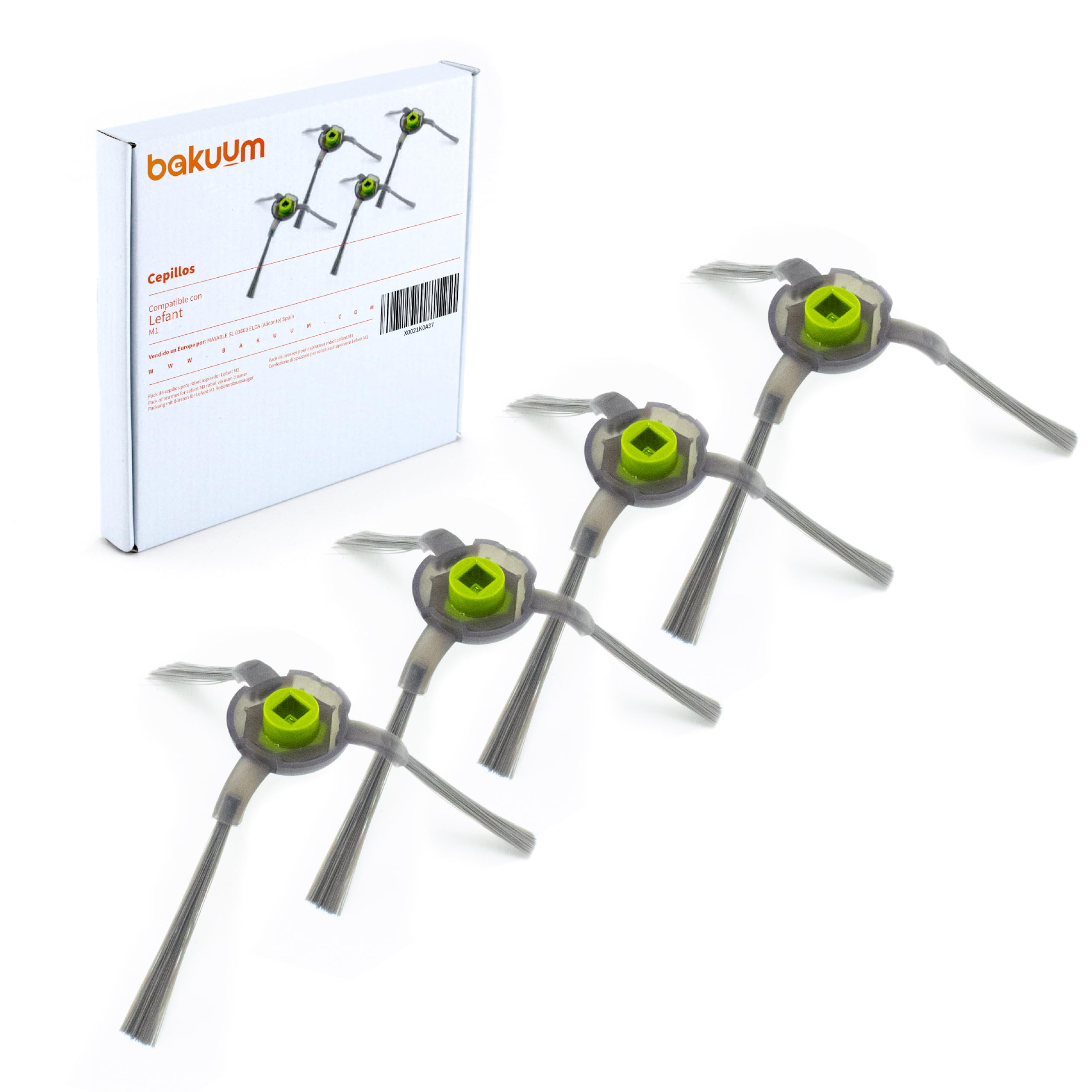 BAKUUM x4 Brushes for LEFANT M1. Pack Side Brushes. Pack Spare Parts and Accessories for Robot Vacuum Cleaner