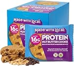 Made with Local Protein Nut Butter Cookies, 12-Pack, Plant-Based Protein, Gluten-Free, Organic, 16g Protein, High-Fiber Snack for Active Lifestyles (Peanut Butter Sea Salt)