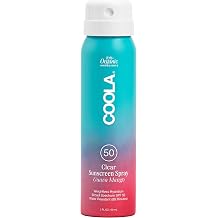 COOLA Organic Sunscreen SPF 50 Sunblock Spray, Dermatologist Tested Skin Care for Daily Protection, Vegan and Gluten Free, Guava Mango