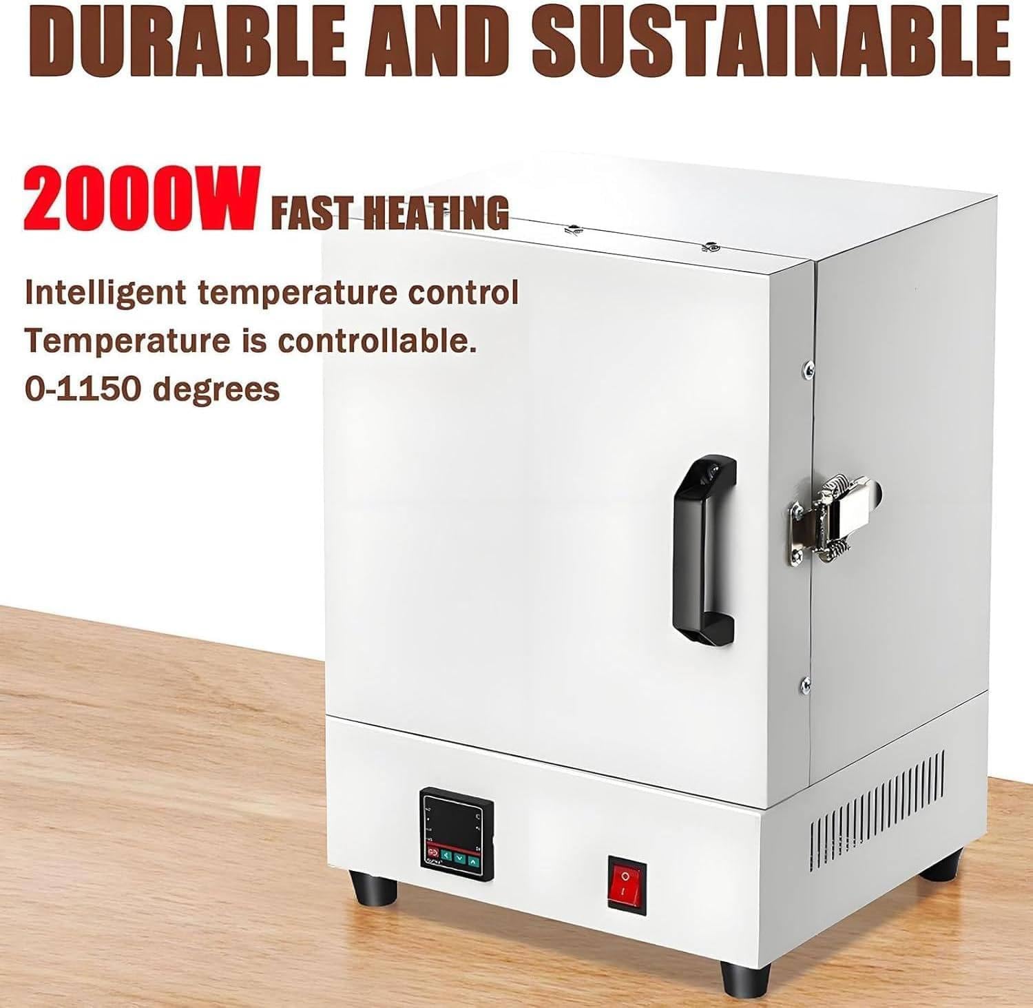 2000W 1150℃ Muffle Furnace, Burnout Oven for Lost Wax Casting, for Jewelry Making, Glazing, Dewaxing, Annealing and DIY Studio Projects