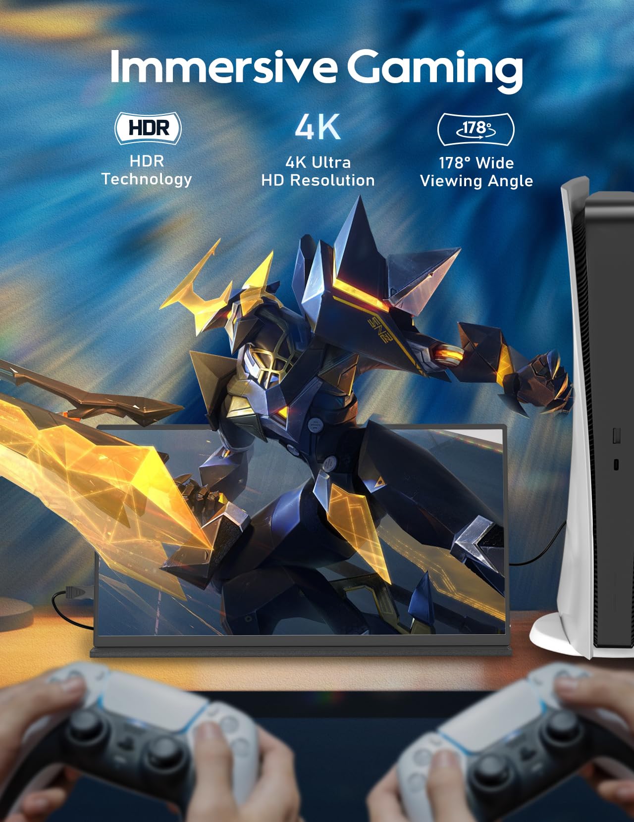 Zscmalls14 4k 60hz Portable Gaming Monitor For Laptop 3840p