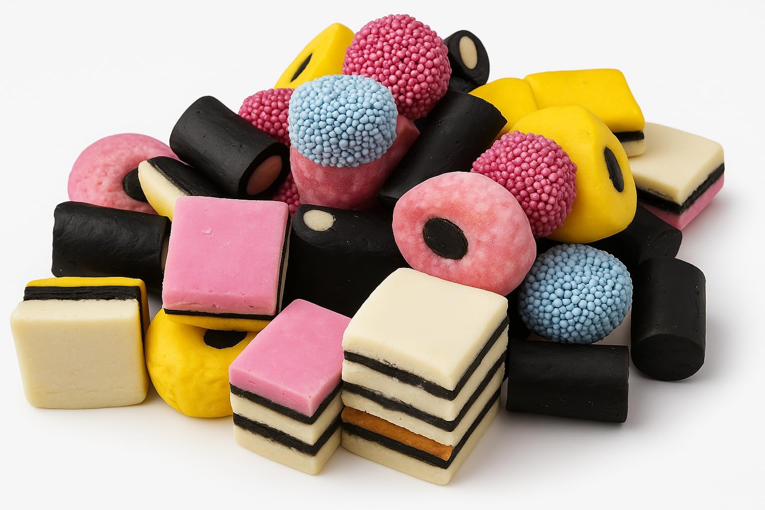 Liquorice Allsorts Sweets -1kg - Retro Liquorice Allsorts Assorted Sweets Pick and Mix for Sharing, Gifts, and Parties, 1 Kilo Bulk Bag. From Bentley & Ackerman Sweet Shop.