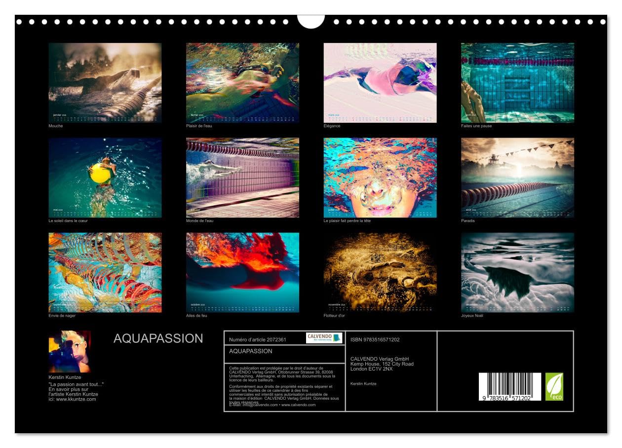 AQUAPASSION (Calendrier mural 2026 DIN A3 vertical), CALVENDO calendrier mensuel: Une année remplie d'eau et de plaisir