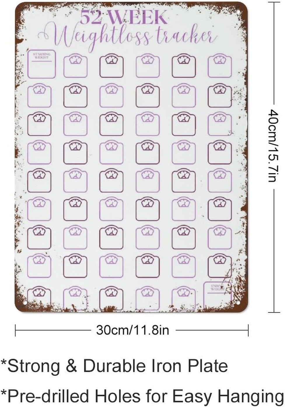 Weight Loss Tracker Weight Loss Calendar Poster Antique Rustic Insist tin Sign Metal Plaque Creative Art Retro Style Vintage Efforts to lose weight art Decor Novelty Gifts for Obese patients 12x16inch 2 Weight Loss Tracker Weight Loss Calendar Poster Antique Rustic Insist tin Sign Metal Plaque Creative Art Retro Style Vintage Efforts to lose weight art Decor Novelty Gifts for Obese patients 12x16inch