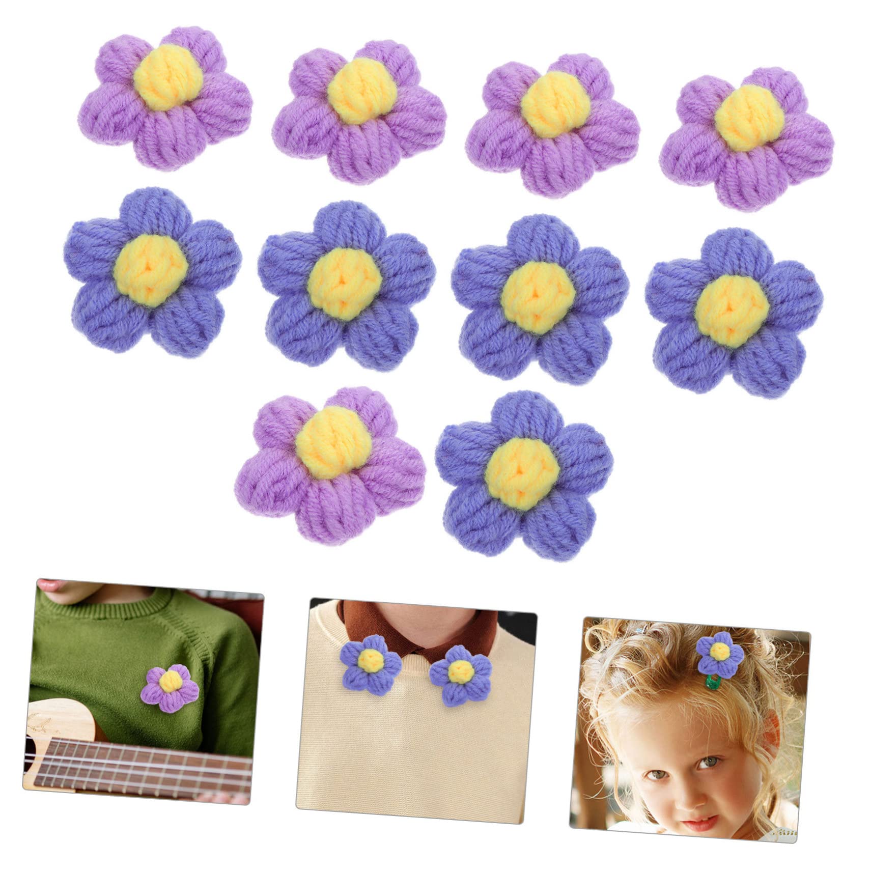 HOMSFOU 10pièces Ornement Floral Manuel Broche Charmante Soi-même Accessoires pour Coiffure Fleurs Matériel pour Épingles à Cheveux