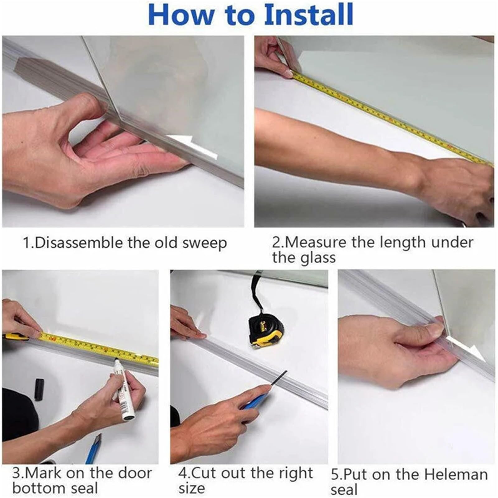 8 Stück PVC transparente Duschwand-Dichtungsstreifen Badezimmer-Glastürdichtungen Wasserabweiser-Gummi für Duschtüren, Glas(6mm)