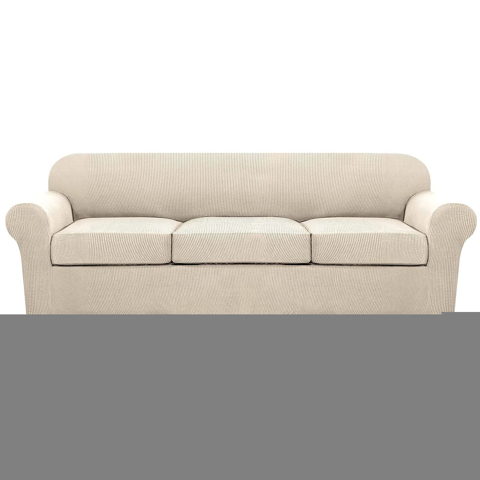 Housse de canapé extensible 4 pièces en jacquard doux pour protéger votre mobilier de salon