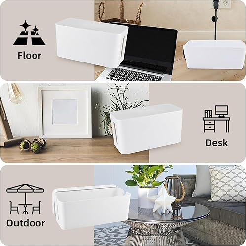 Miniatura 8 de YaeCCC Organizador de cables, organizador de cables, tiras de alimentación Hider para escritorio, TV, computadora, concentrador USB, cables (juego