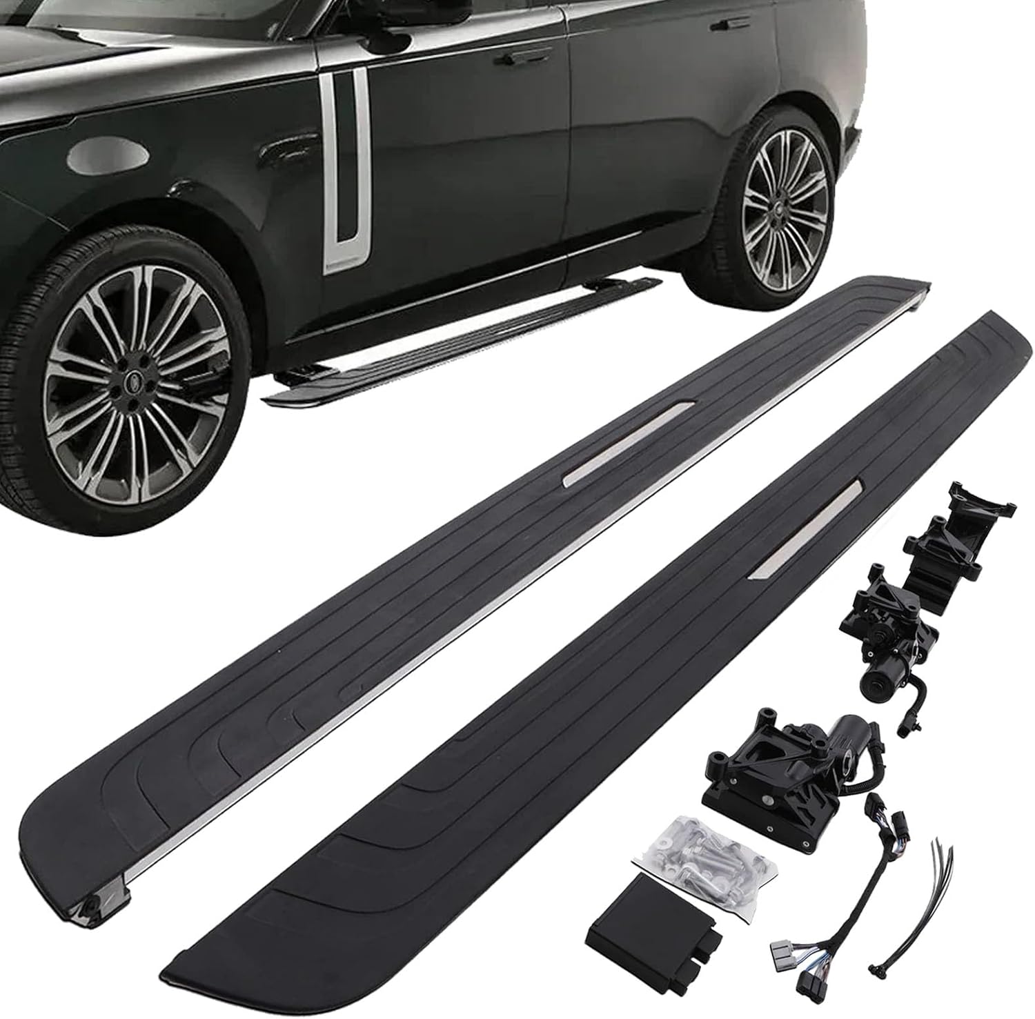 US Stock Fits for Range Rover 2023 2024 2025 2026 SWB Deployable Electric Extended Powerstep & Retractable Truck Steps Side Steps Electric Power Running Board Side Step, Retractable Running Boards