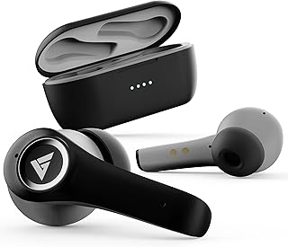 Boult Omega Wireless Earbuds with Active noise cancellation, 4 ENC noise cancelling mic, 32H playtime, Low latency gaming mode, Type-C Fast Charging, IPX7 Waterproof with Latest Bluetooth 5.3(Black)