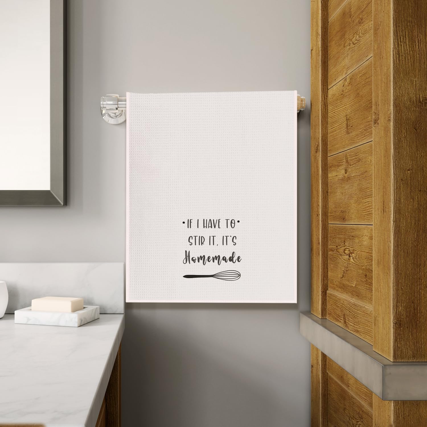 Funny Kitchen Towels - Funny Waffle Decorative Bathroom Towels, Funny Dish Towels, Funny Hand Towels for Kitchen, 16 x 24 Inches - Image 4